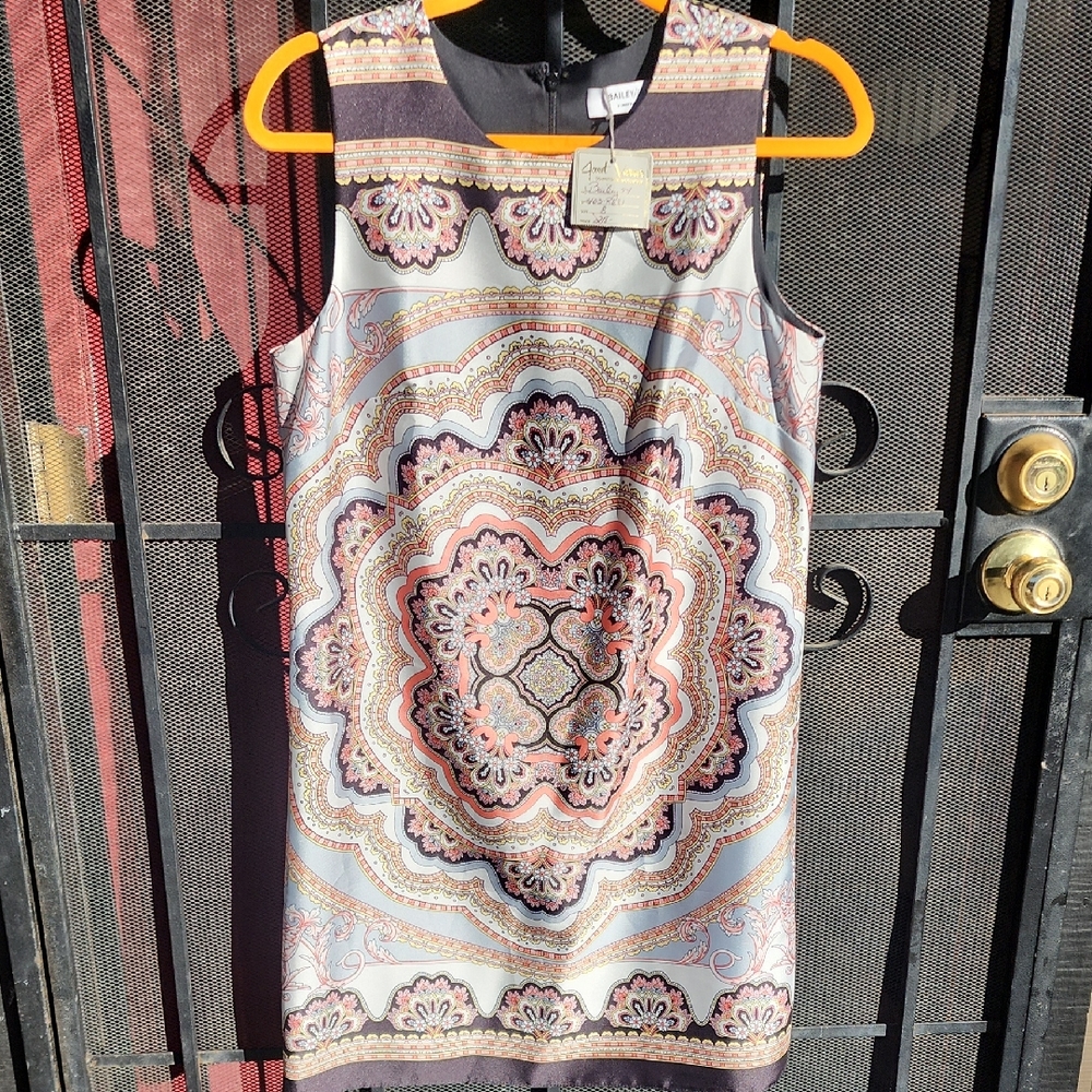 Bailey 44 Gray and Pink Paisley Mini Dress
